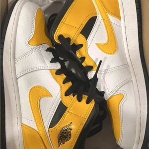Jordan White and Yellow Sneakers